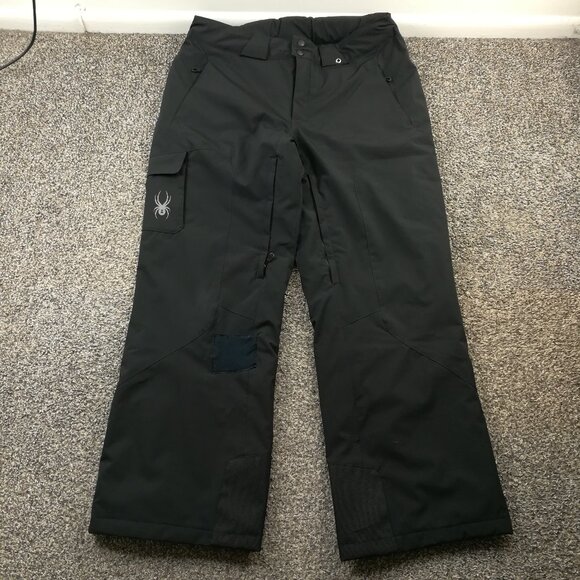 Spyder Pants Troublemaker Thinsulate Insulated Ski Snow Black Mens XL *Flaw - Picture 1 of 9